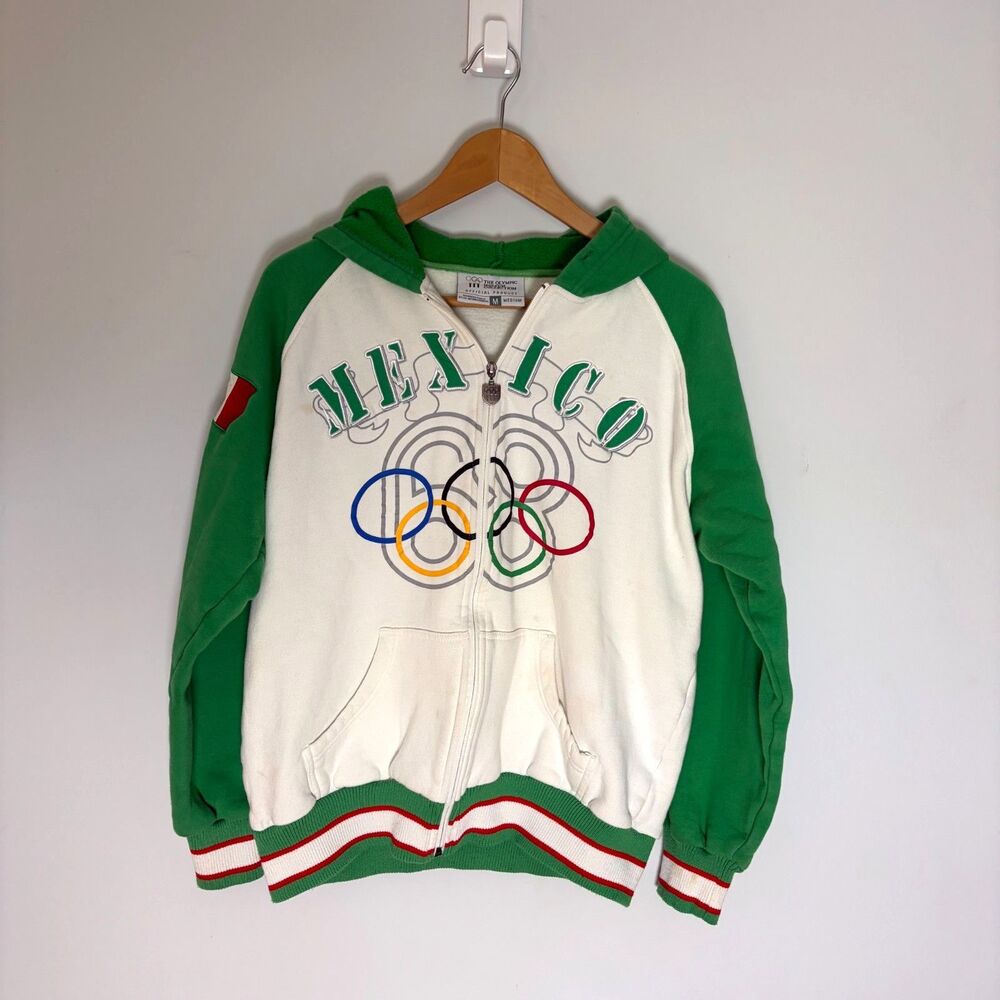 The Olympic Museum Collection Mexico 1968 Full Zip Hooded Jacket Unisex Medium
